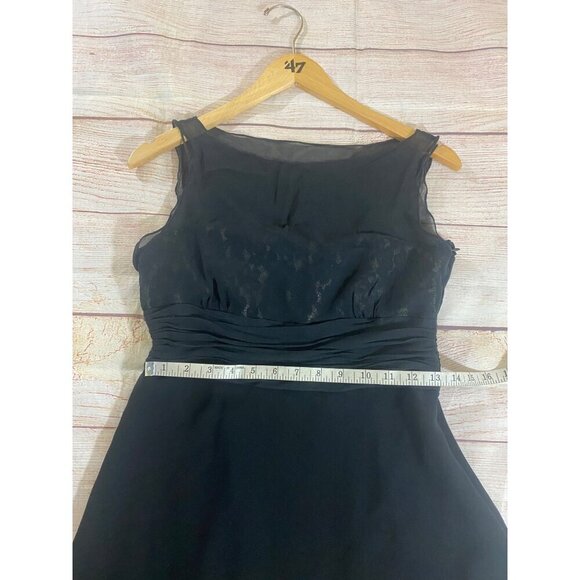 Ann Taylor Women's Black 100% Silk Sleeveless Classic Black Dress - 6 - Picture 9 of 15